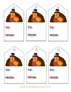Thanksgiving Tags - Free Printables - Add A Little Adventure