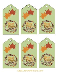 Thanksgiving Tags - Free Printables - Add A Little Adventure