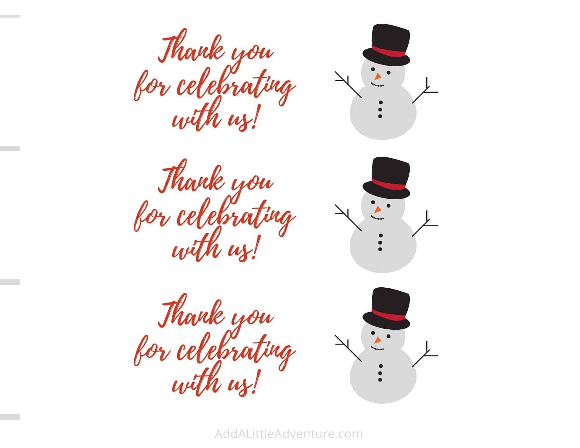 Christmas Water Bottle Labels - Add A Little Adventure