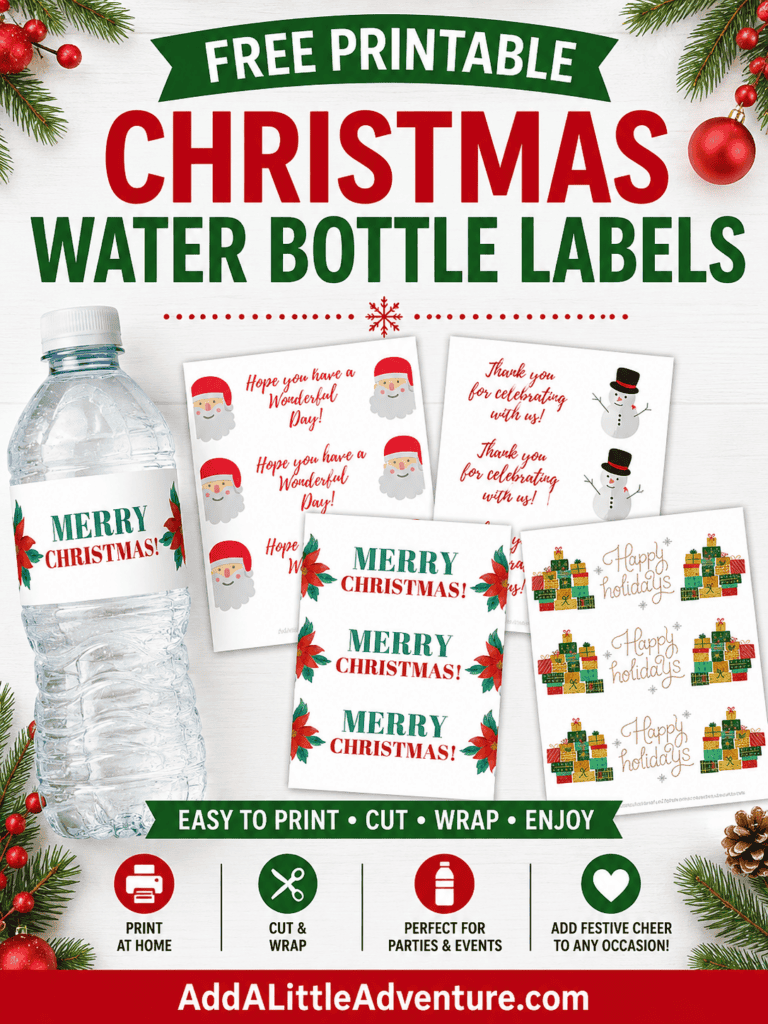 Free Printable Christmas Water Bottle Labels