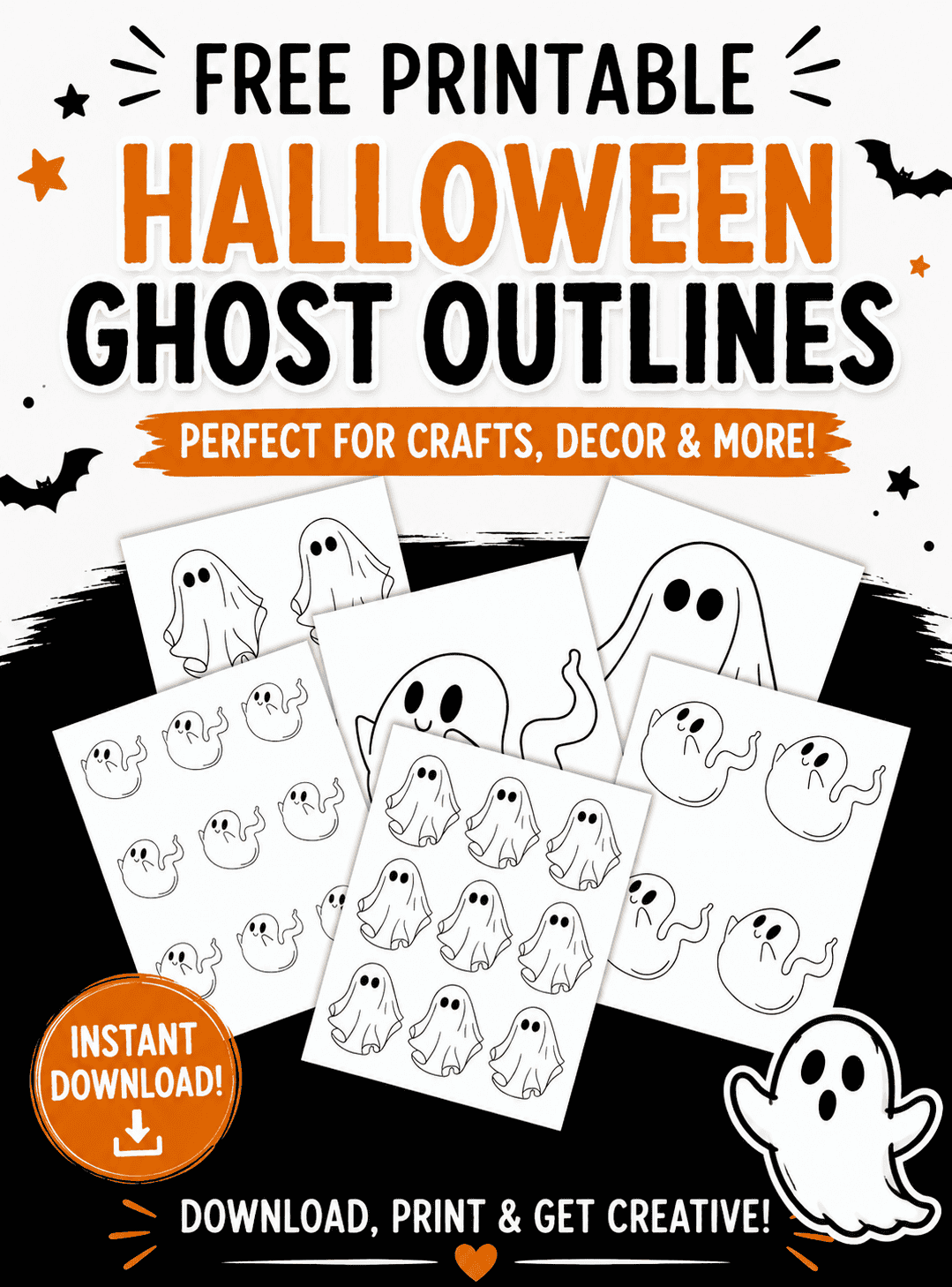 Free Printable Halloween Ghost Outlines