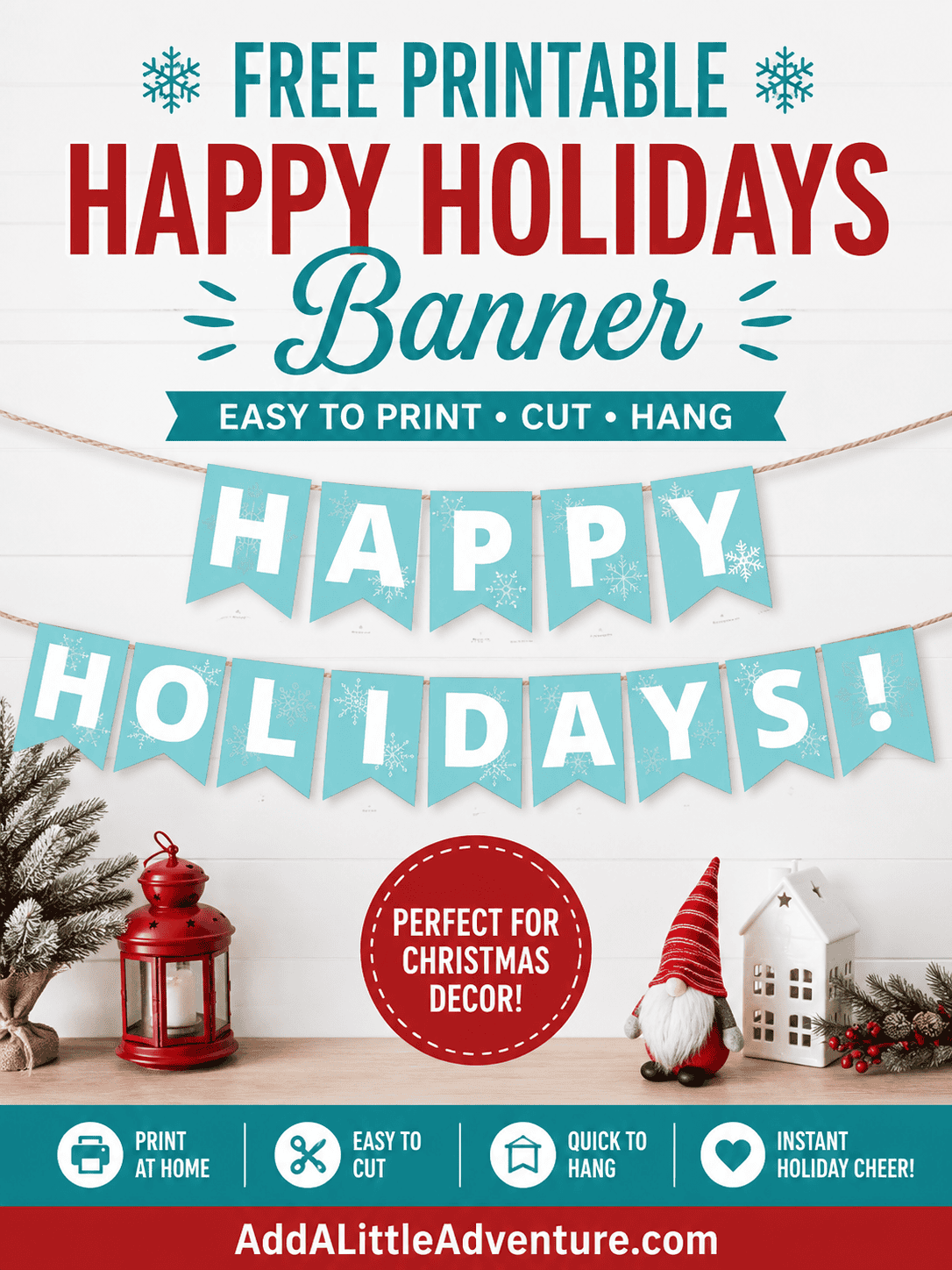 Free Printable Happy Holidays Banner