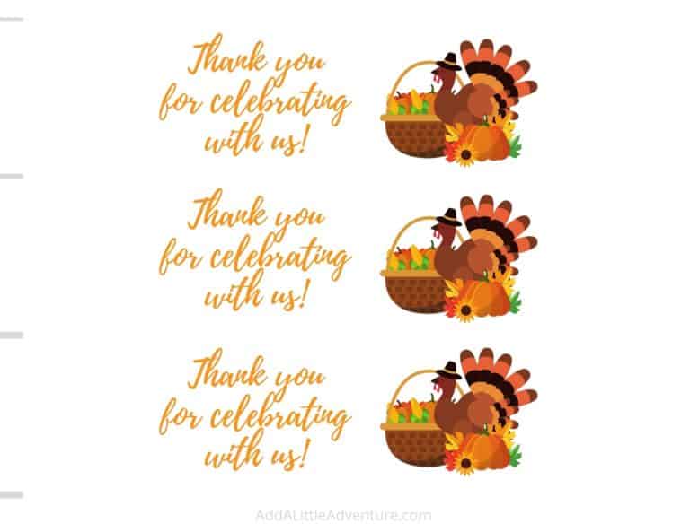 Thanksgiving Water Bottle Labels - Free Printables - Add A Little Adventure