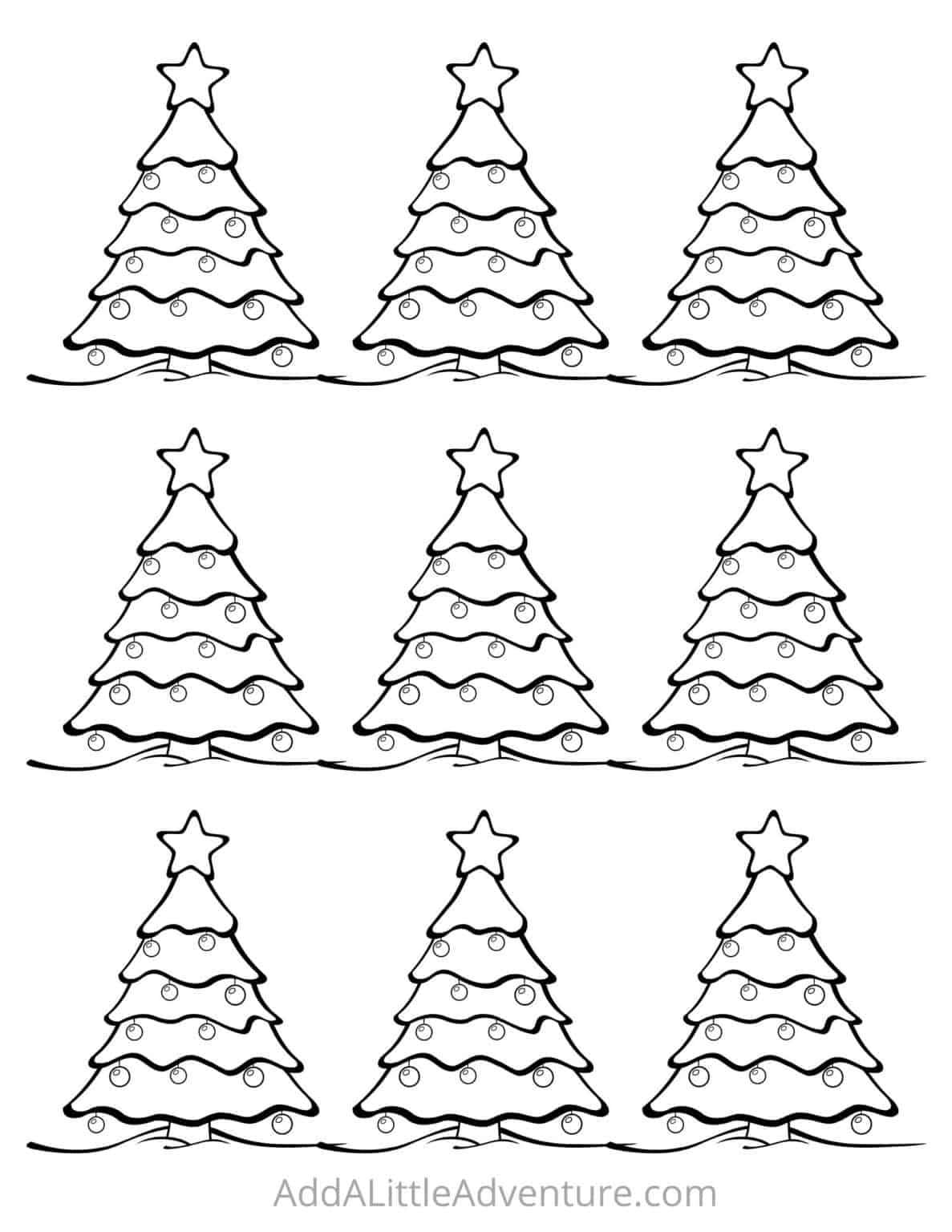 Christmas Tree Outlines and Templates - Free Printables