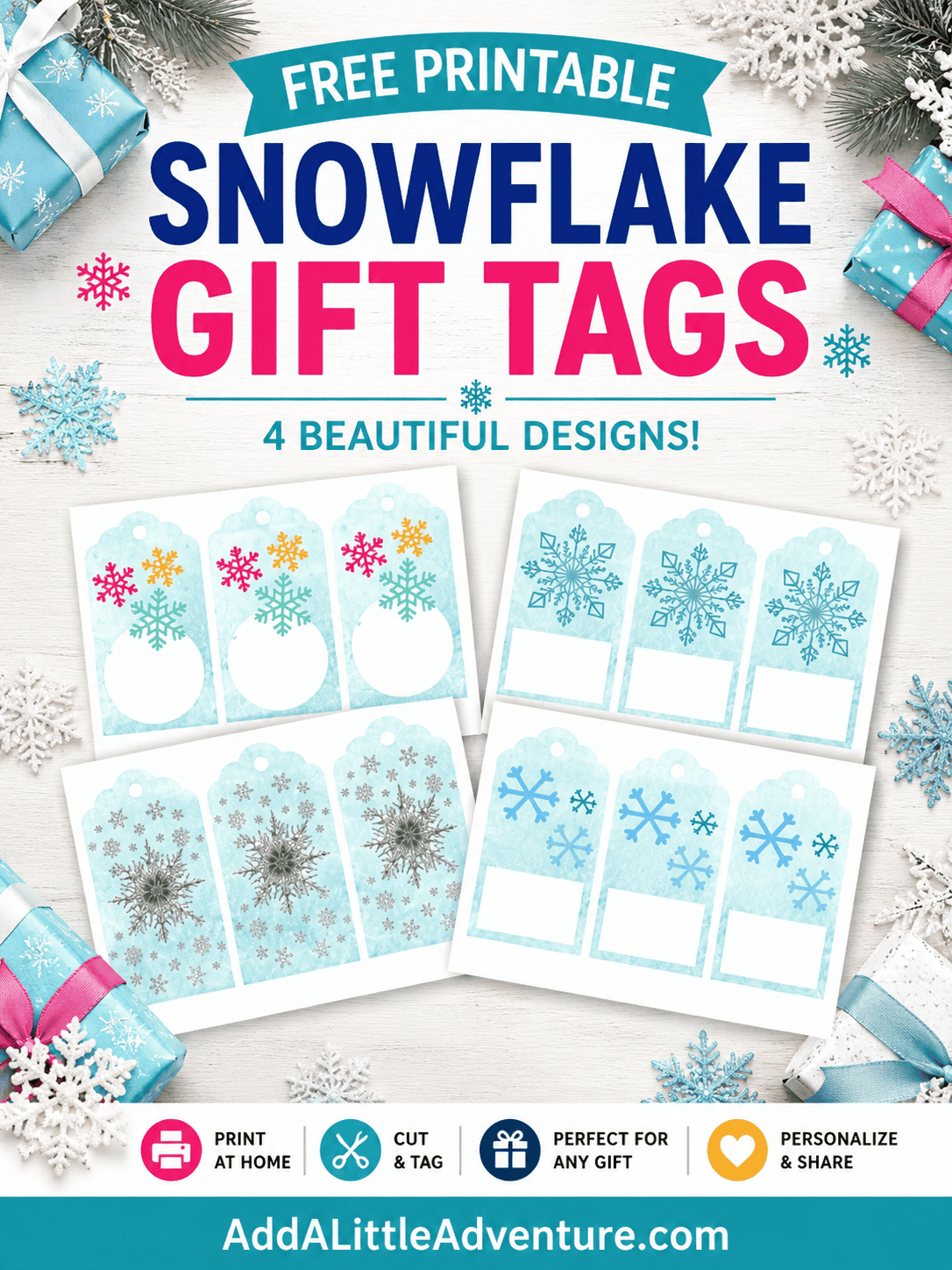 Free Printable Snowflake Gift Tags