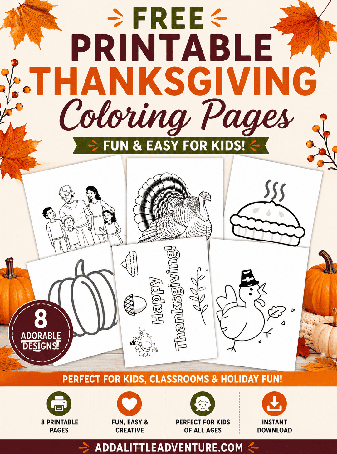 Free Printable Thanksgiving Coloring Pages