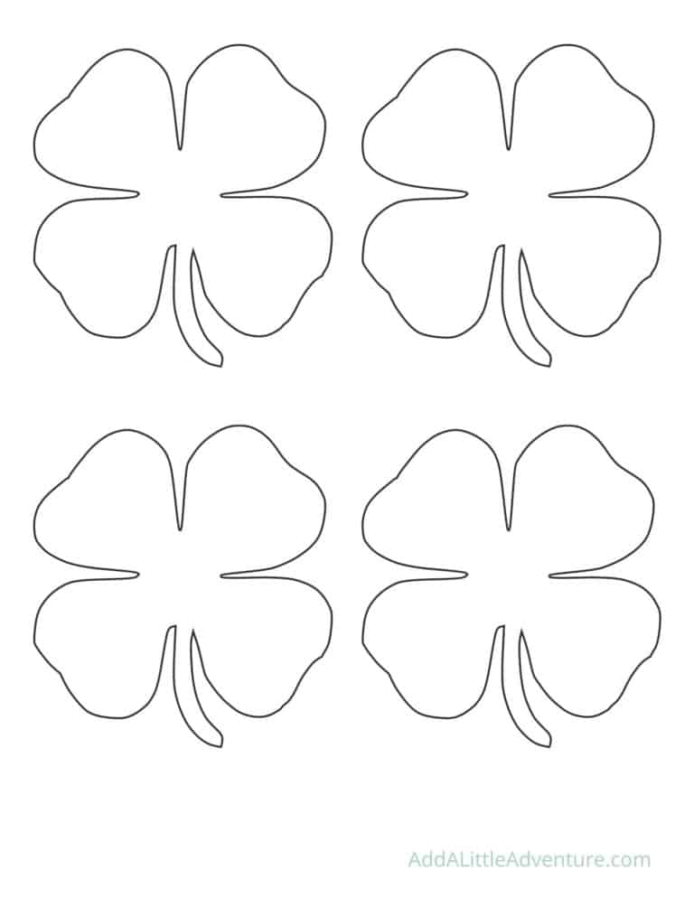 Four Leaf Clover Outlines and Templates - Add A Little Adventure