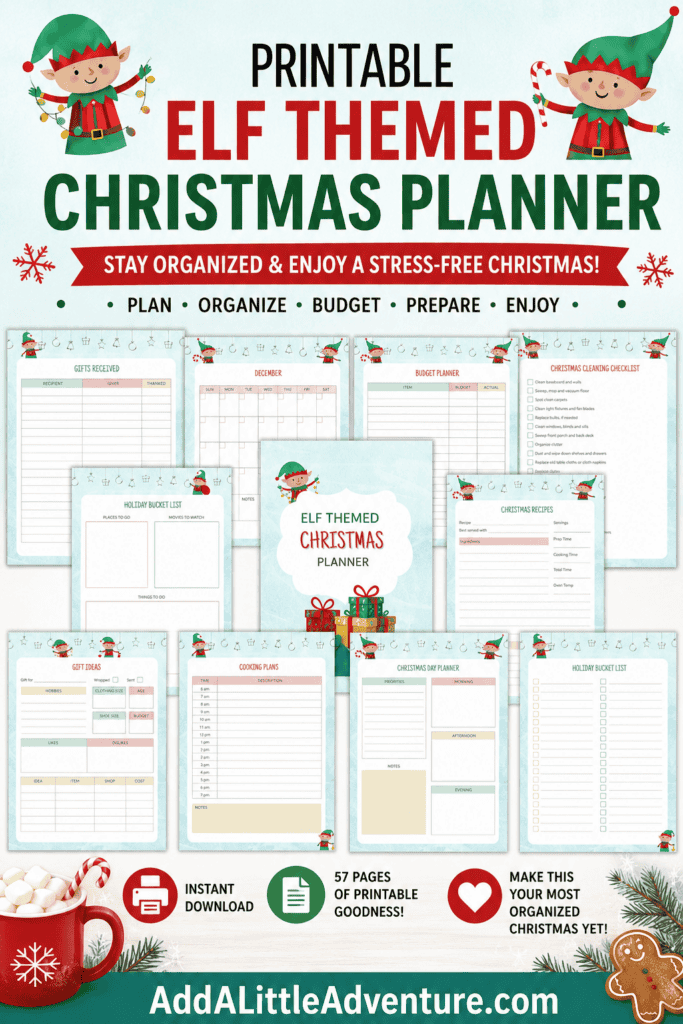 Printable Elf Themed Christmas Planner