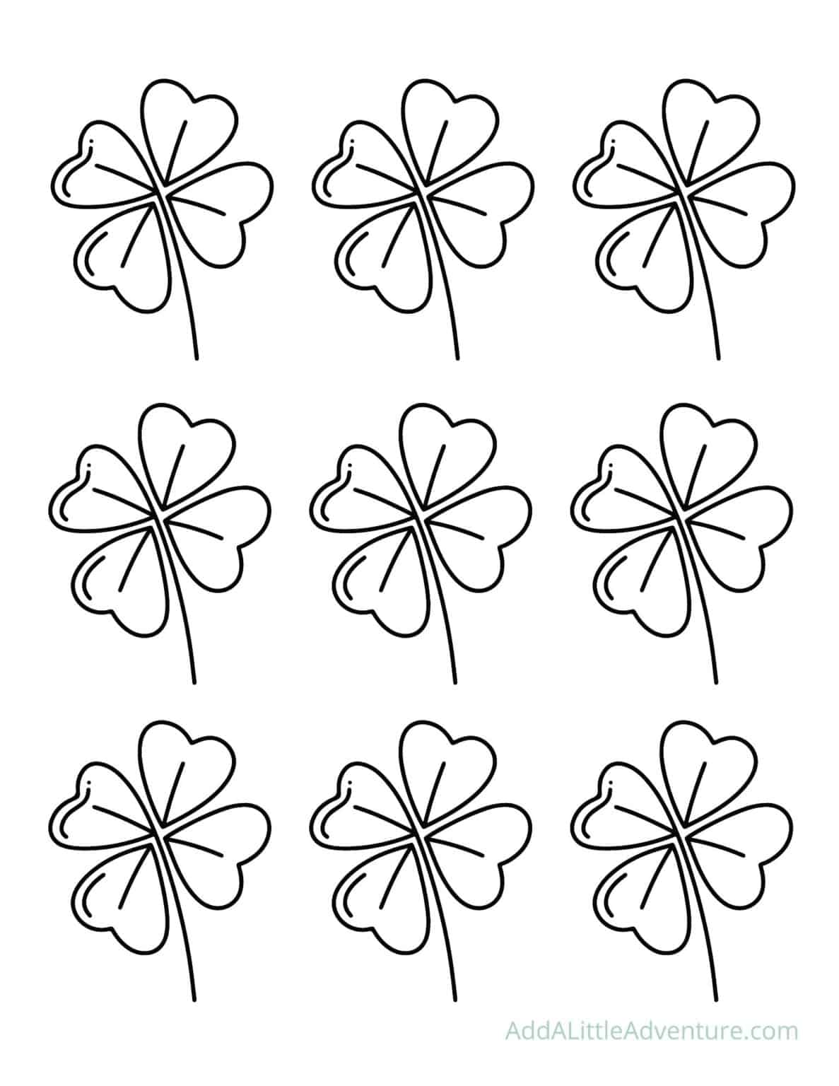 Four Leaf Clover Outlines and Templates - Add A Little Adventure