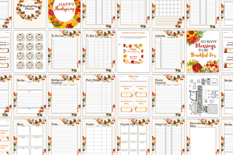 Thanksgiving Planner Printable Mockup