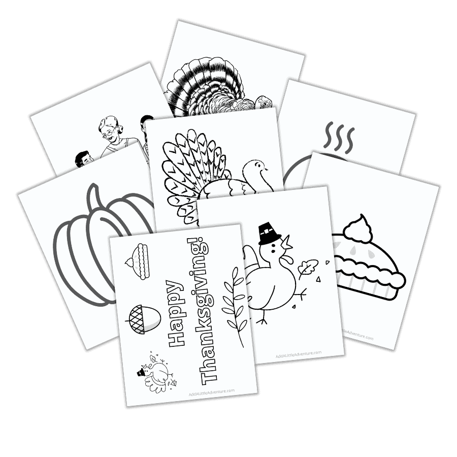 Thanksgiving Coloring Pages for Kids Mockup