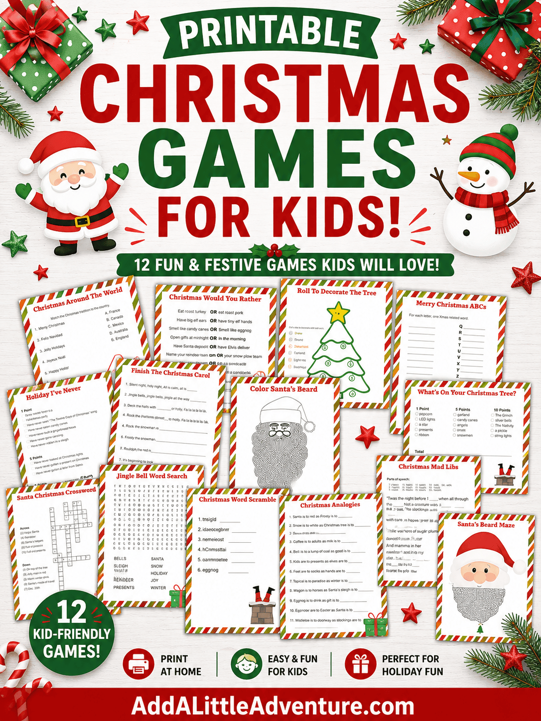 Printable Christmas Games for Kids