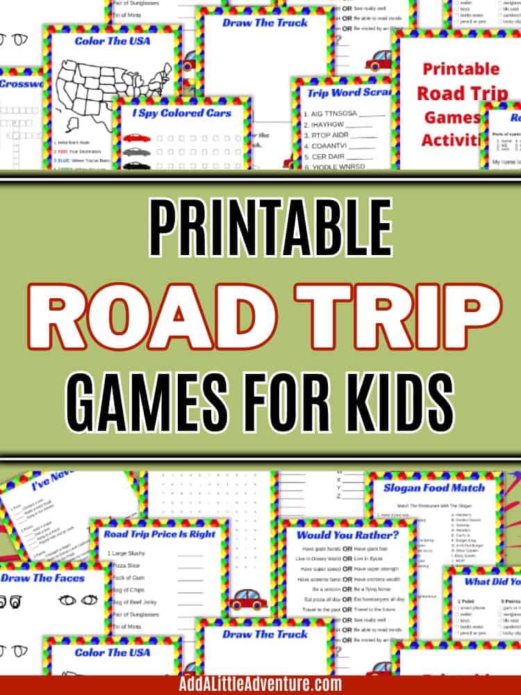 Printable Road Trip Games for Kids