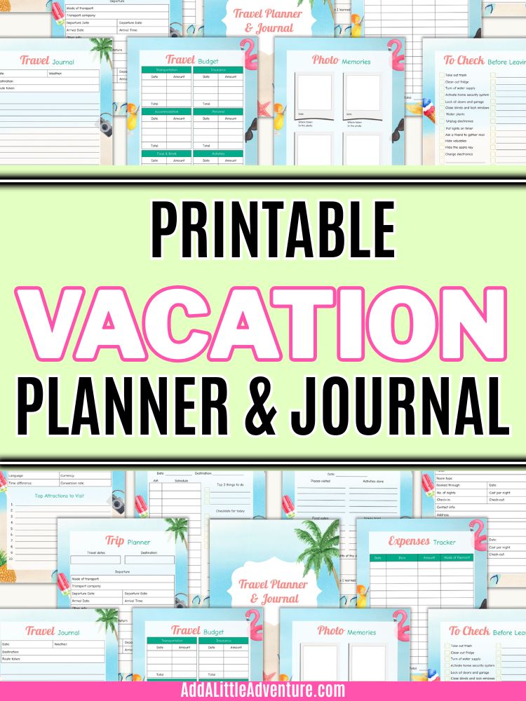 Printable Vacation Planner & Journal