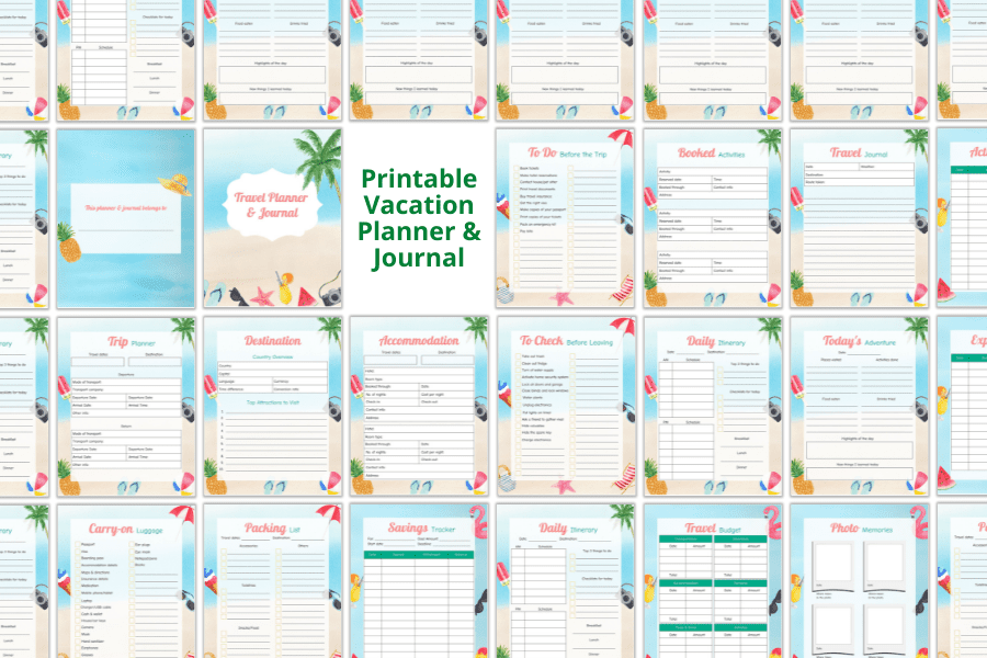 Printable Vacation Planner and Journal