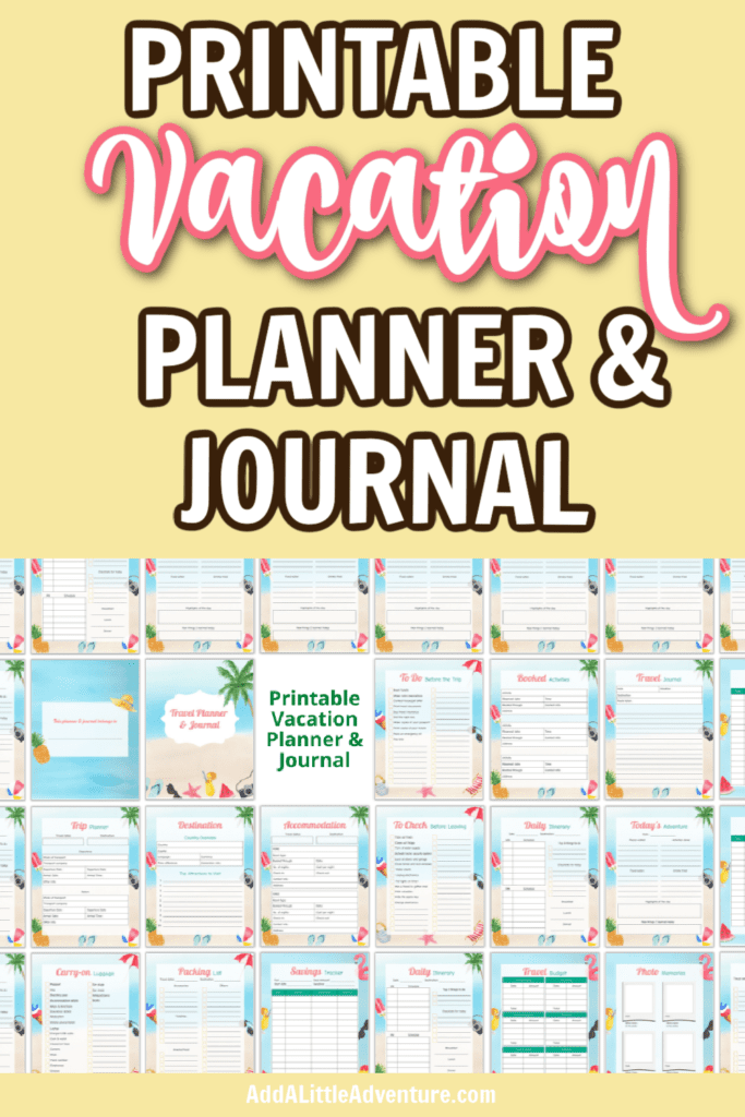 Printable Vacation Planner & Journal