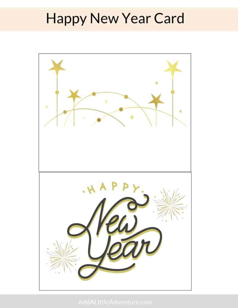 Printable New Years Cards - Add A Little Adventure