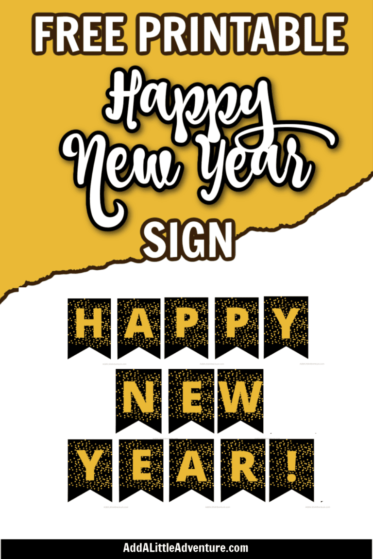 Happy New Year Sign - Free Printable - Add A Little Adventure