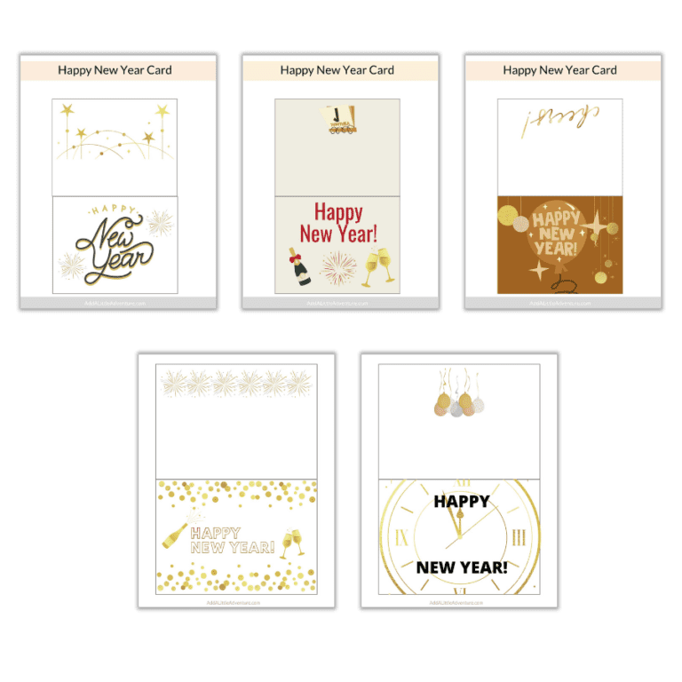 Printable New Years Cards - Add A Little Adventure