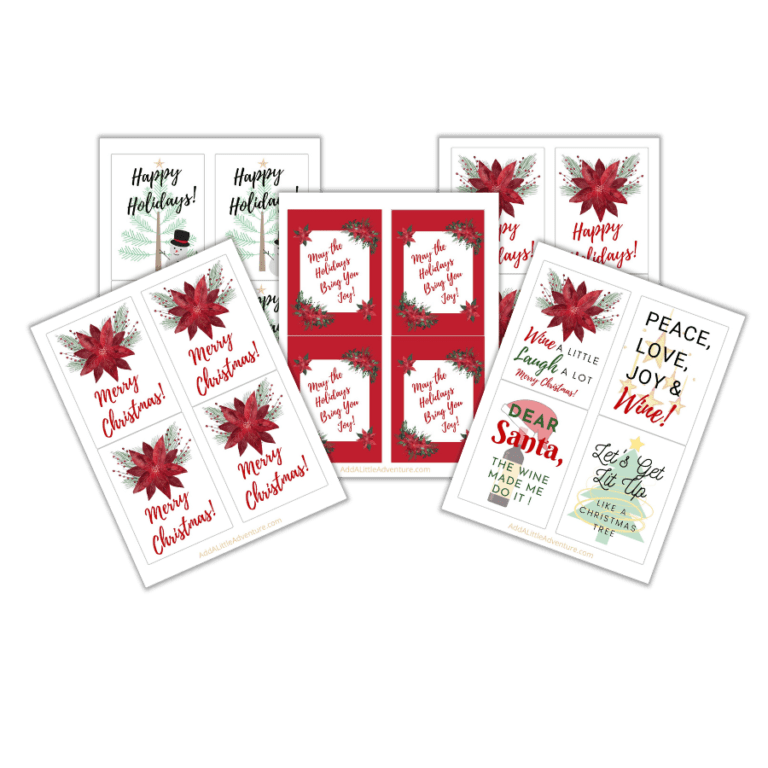 Free Printable Holiday Wine Bottle Labels - Add A Little Adventure
