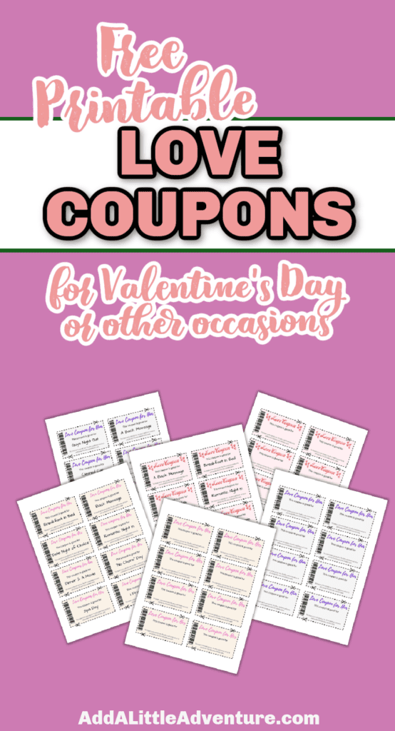 Free Printable Love Coupons for Valentine's Day or Other Occasions