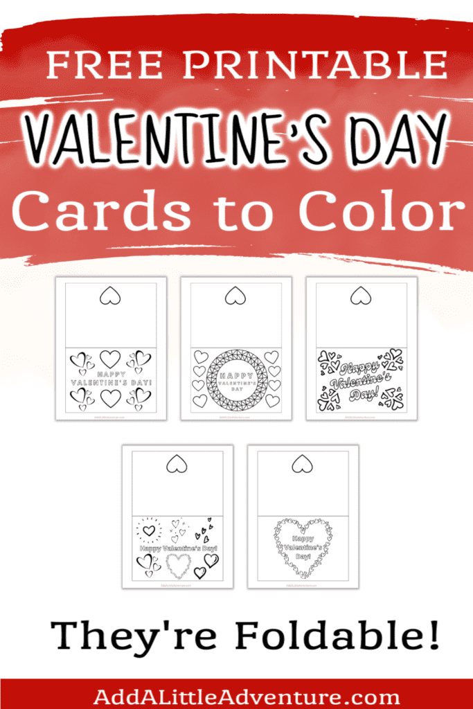 Free Printable Valentine's Day Cards to Color - They're Foldable