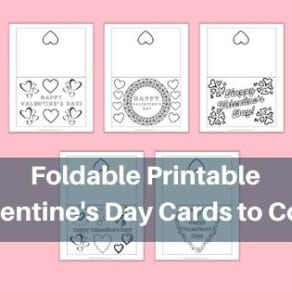 Foldable Printable Valentine's Day Cards to Color