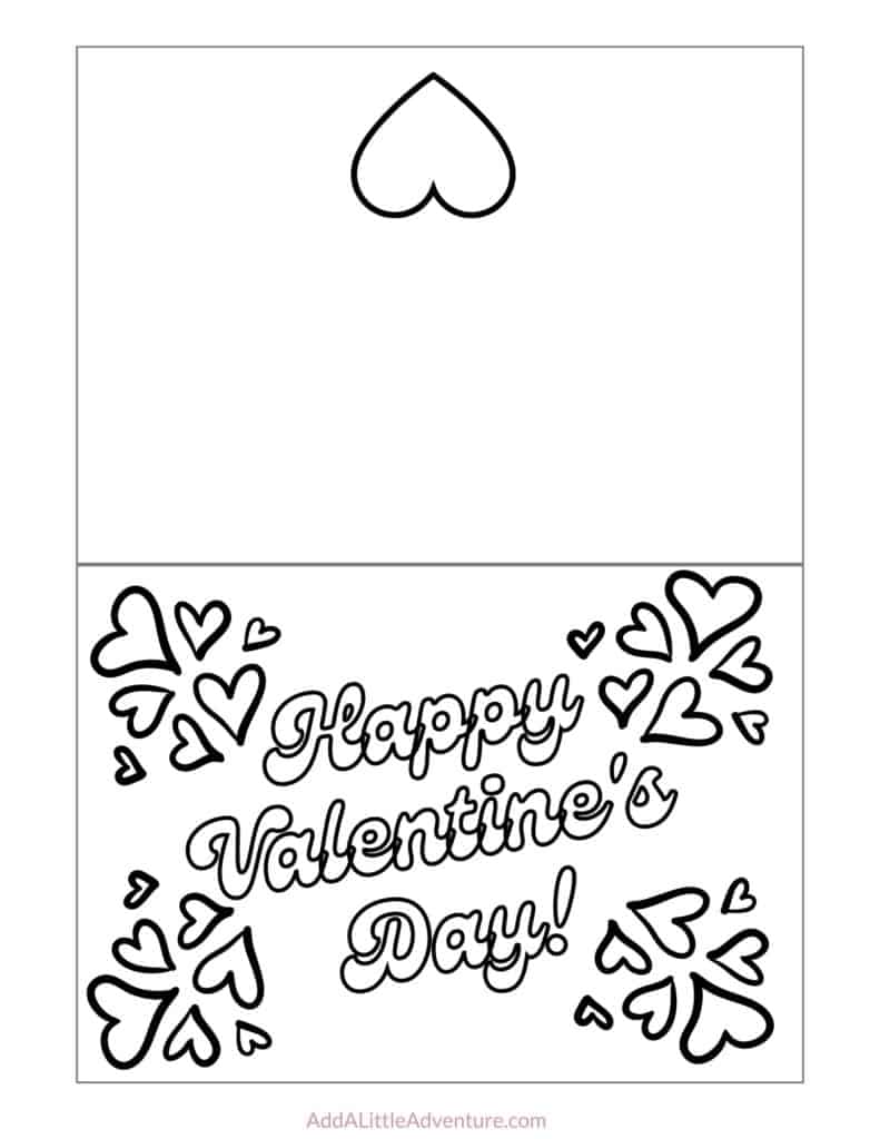 Foldable Valentine Coloring Card