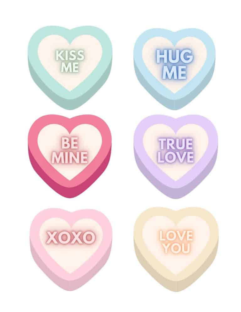 Printable Conversation Hearts - Add A Little Adventure
