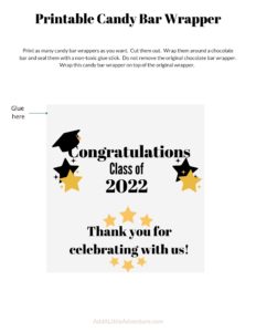 Graduation Candy Bar Wrappers - Free Printables - Add a Little Adventure