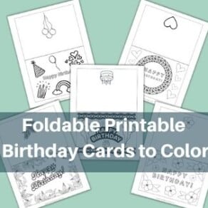 foldable printable birthday cards to color