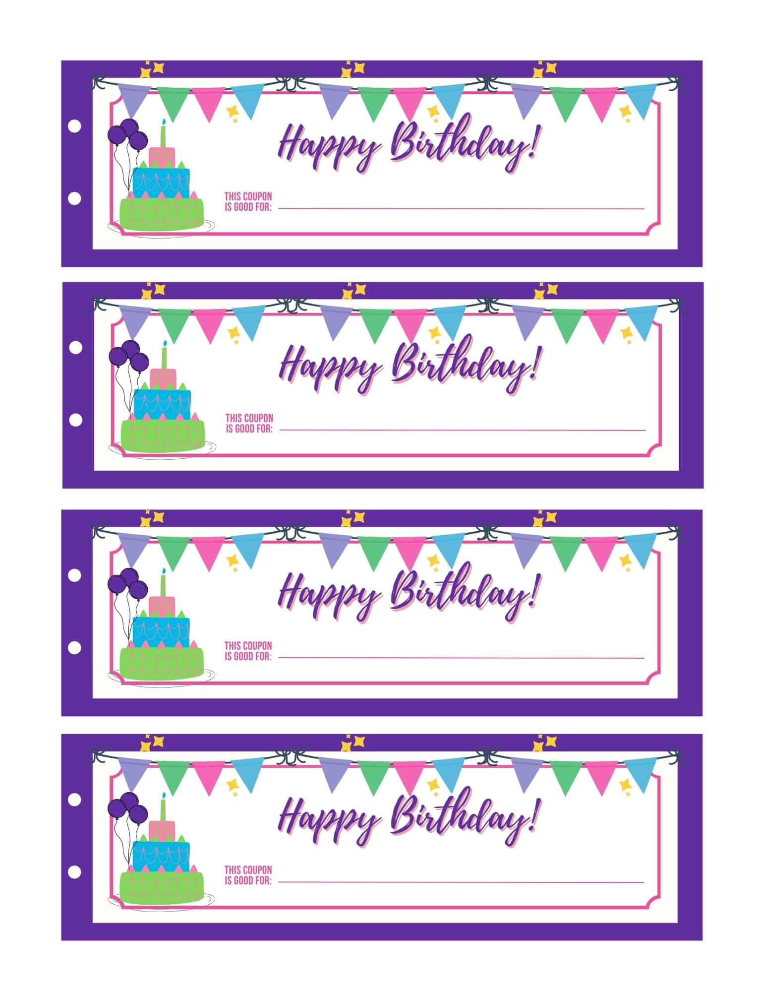 Birthday Gift Coupons - Free Printables - Add A Little Adventure