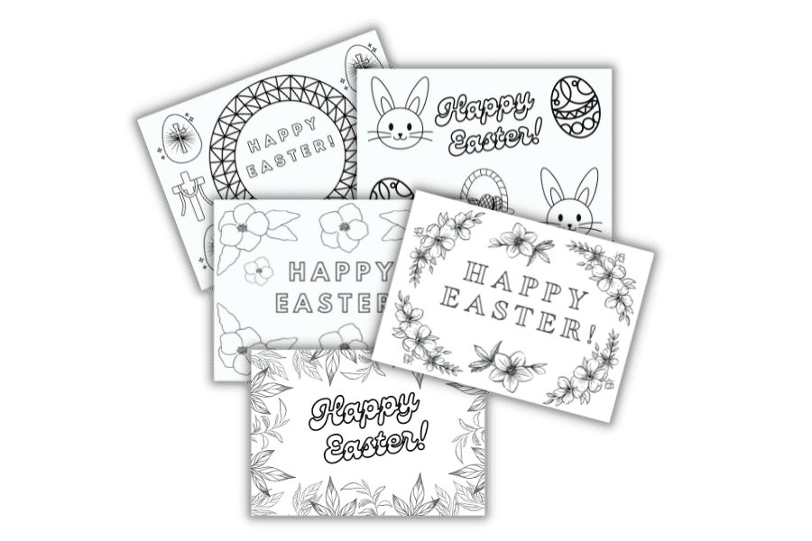 Printable Easter Cards to Color