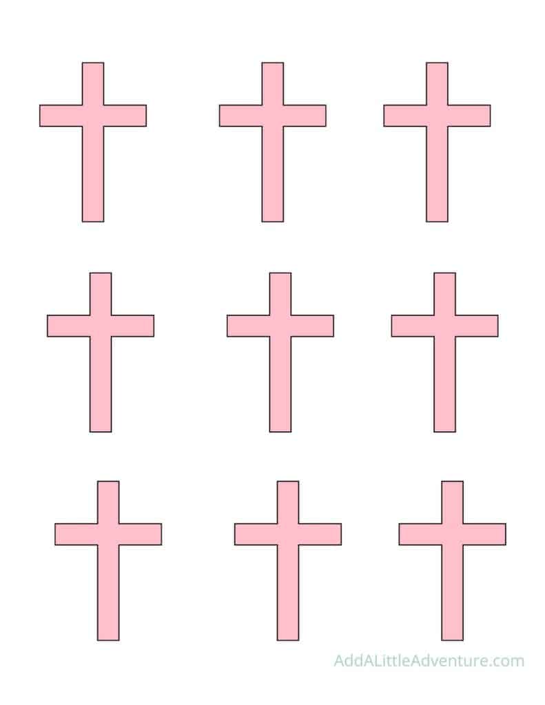 Small Pink Cross Templates