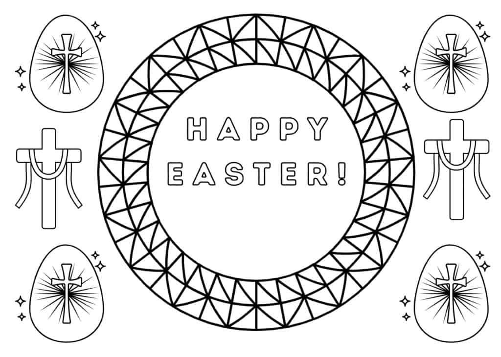 Printable Easter Card to Color