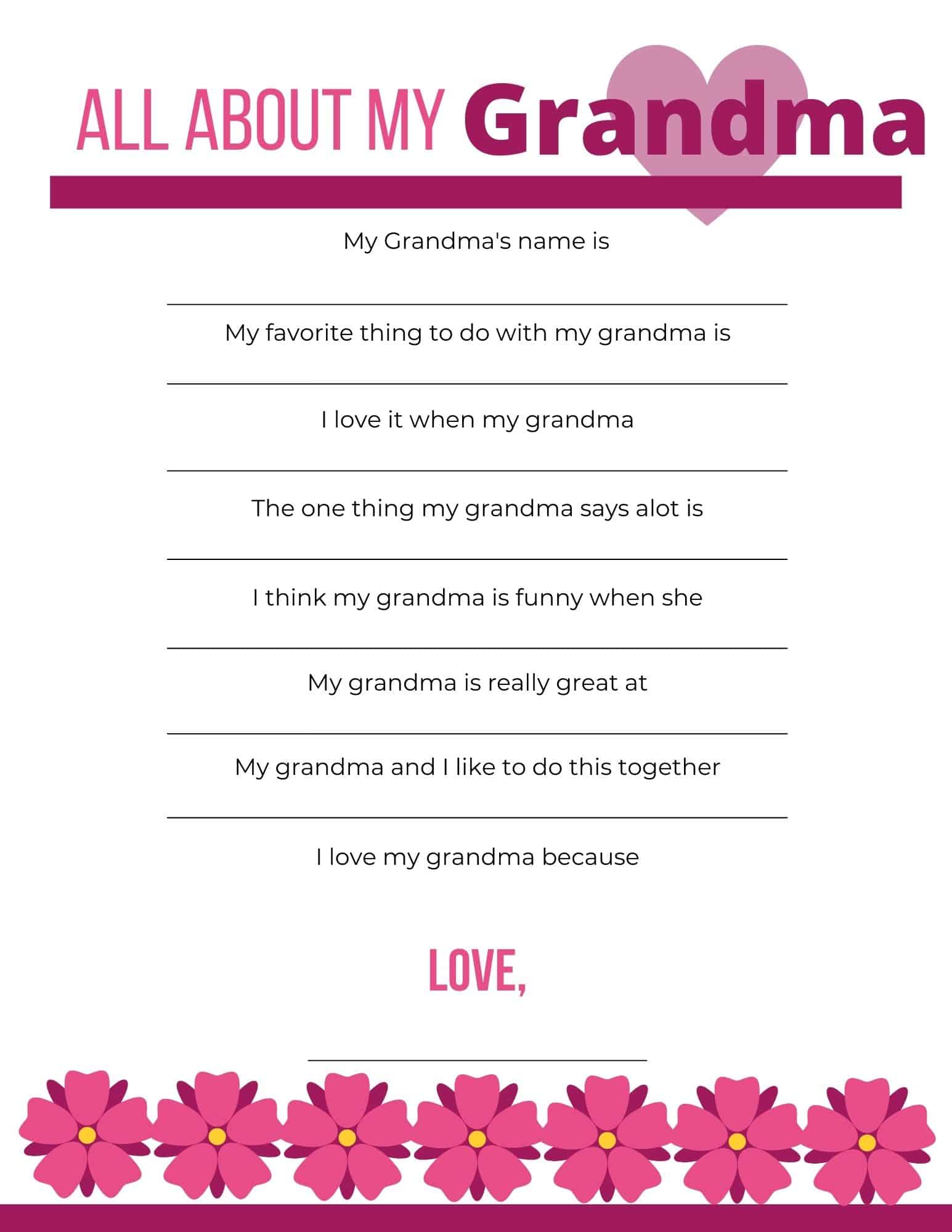 All About My Mom Printable (Free Download) - Add A Little Adventure
