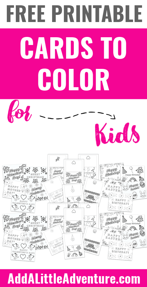 Free Printable Cards to Color for Kids