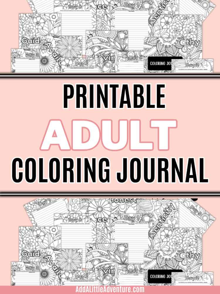 Printable Adult Coloring Journal