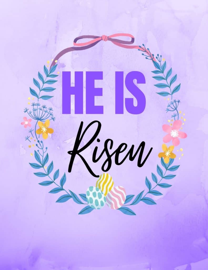 Printable He is Risen Sign
