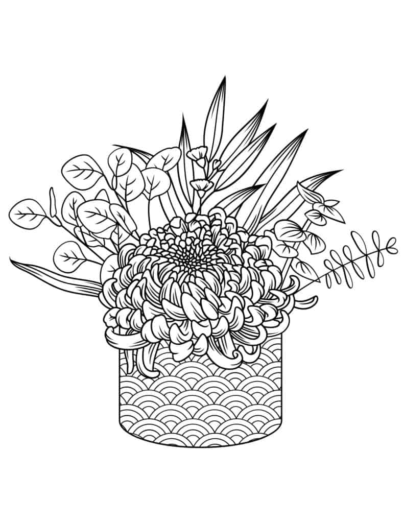 Floral Coloring Page - 6