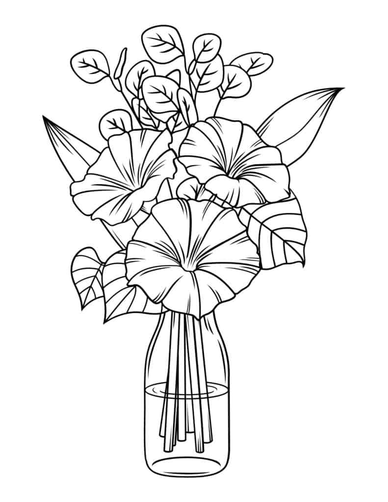 Flowers Coloring Sheet - 8
