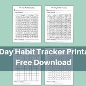 100 day habit tracker printables - free download