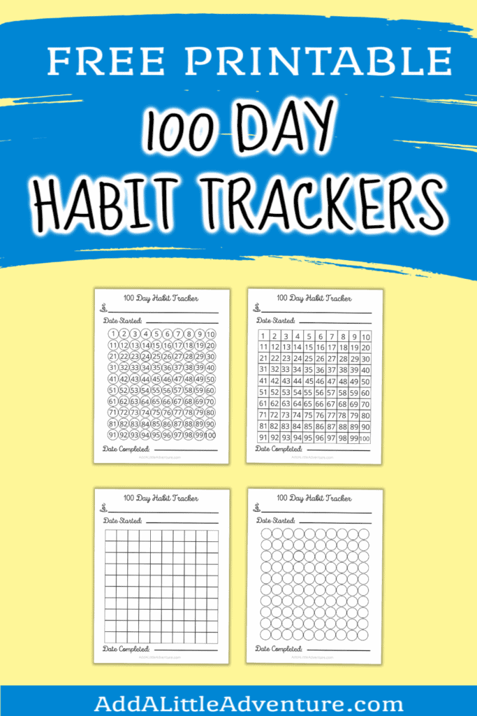 Free Printable 100 Day Habit Trackers