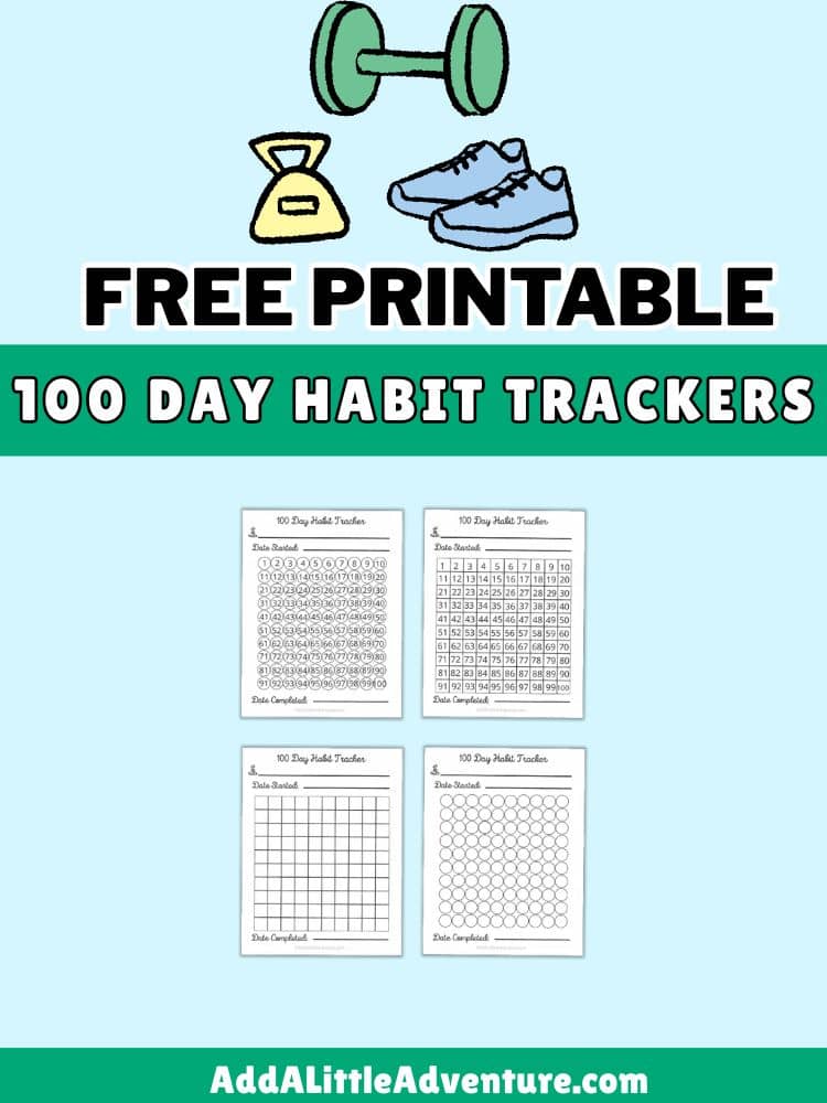 Free Printable 100 Day Habit Trackers