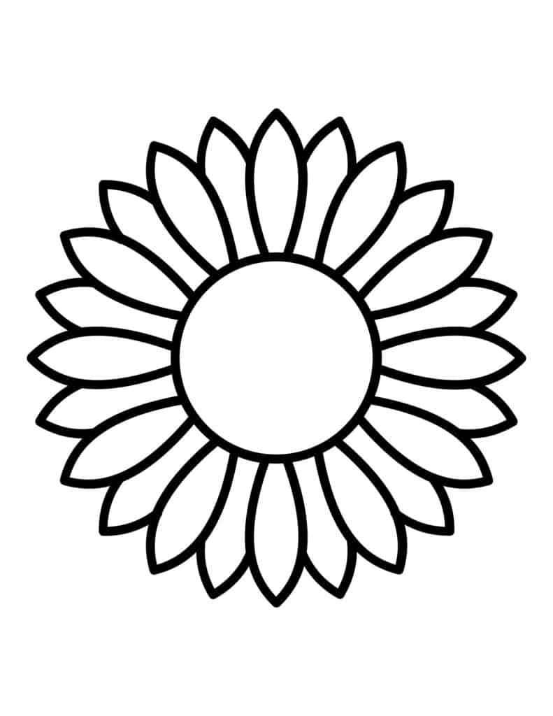 Simple Sunflower Outline - Large
