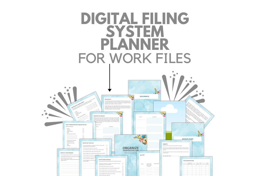 Digital Filing System Planner for Work Files