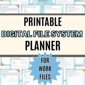 Printable Digital File System Planner for Work Files