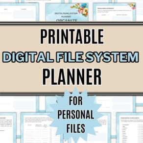 Printable Digital File System Planner for Personal Files