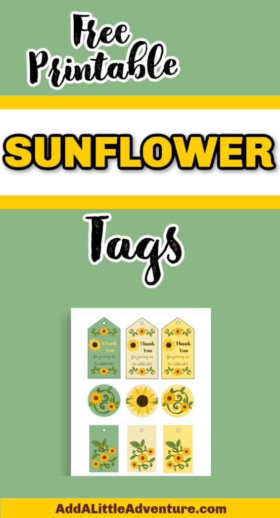 free Printable Sunflower Tags