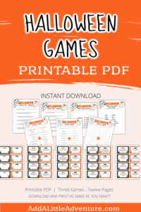 Printable Halloween Games Bundle {PDF Download} - Add A Little Adventure